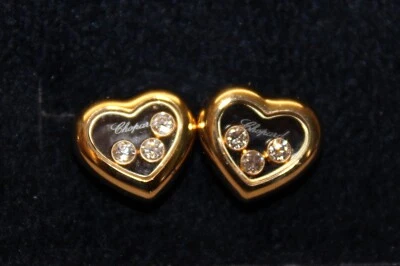 Chopard Happy Diamond Herz Ohrringe, 750er Gold, 2 x 3 Brillanten IF lupenrein - Bild 1 von 4