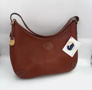 DOONEY & B0URKE Vintage All-Weather Leather Crescent Sac Bag Women Brown USA NWT - Picture 1 of 9