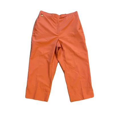 Pantalones Cortos LizGolf Liz Claiborne Anissa ~ Talla 12 ~ Coral ~ Tiro Alto ~ 22" Entrepierna  Foto 1 de 4