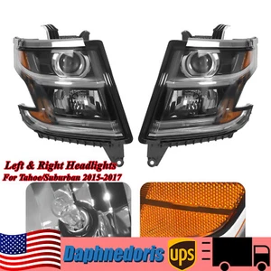 Headlight Set For 2015-2017 Chevrolet Tahoe Suburban Left and Right Pair LH RH - Bild 1 von 1