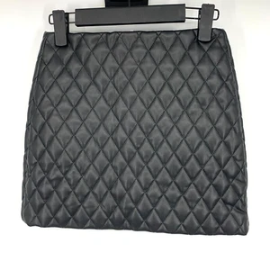 BlankNYC Skirt Girls Kids Size 12 Black Quilted Mini Faux Leather NWT - Picture 1 of 9