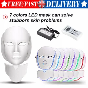 Red LED Light Therapy Rejuvenation Facial Skin Care Photon Face Mask 7 Colors - Picture 1 of 26