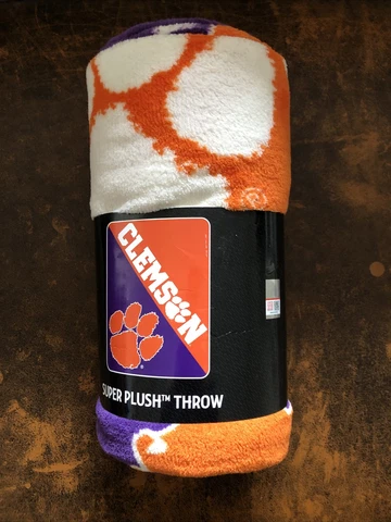 Clemson Tigers Blanket Super Plush Throw 46x60 46" x 60" Fleece Soft Comfy Cover