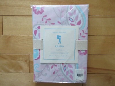 2 POTTERY BARN KIDS KRISTEN PILLOW SHAMS PINKS TURQUOISE GRAY WHITE PAISLEY FLOW - Image 1 of 4