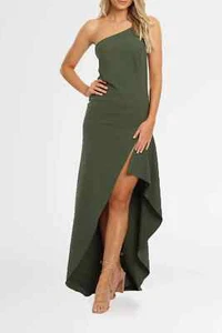 LEXI Lina Dress in Khaki Cocktail Wedding Formal Evening Size 6 AU - Picture 1 of 3