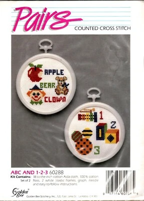 Kit de punto de cruz ABC y 1 2 3 pares de Golden Bee Kit 60288 Foto 1 de 2