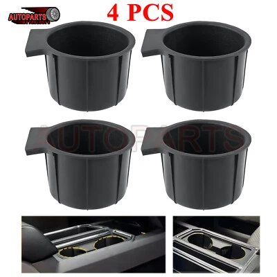4x Console Porta-Copo Inserção Preto Para 2011-2016 Ford F250 F350 Super Duty - Imagem 1 de 4