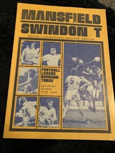 1976  Mansfield Town V Swindon Football  Programme - Picture 1 of 2