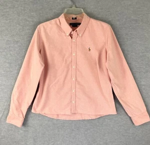 Ralph Lauren Boys 14 Button Down Shirt Slim Pink Oxford Cloth Long Sleeve Cotton - Picture 1 of 11