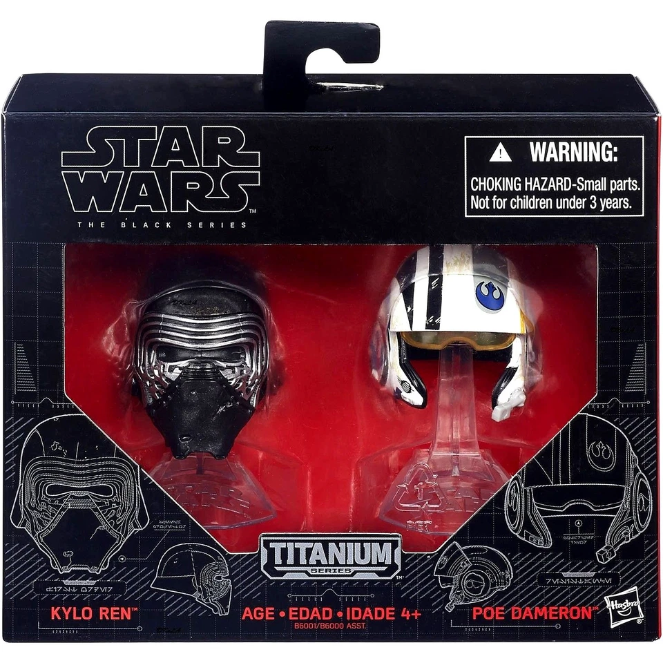 Hasbro Star Wars Titanium Black Series Kylo Ren & Poe Dameron Helmets 01