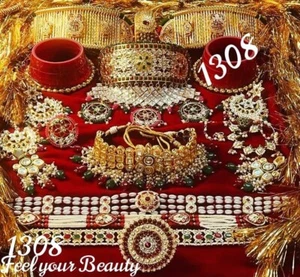 Gargantilla tradicional Rajasthani Bollywood conjunto de joyas árabe Kundan Weddig Pride - Imagen 1 de 3