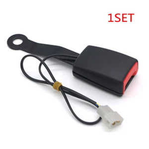22MM Black Car Seat Belt Lock Camlock Front Seat Belt Buckle w/ Warning Cable - Picture 1 of 12