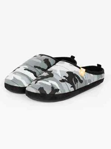 Crosshatch - Mens Fashion Designer Padded 'PADFOOT' Slippers - Black Camo - Picture 1 of 2