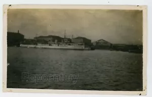 Vintage China Photograph 1924 Tsingtao Shanghai English Gun Boat Sharp Photo - Imagen 1 de 1