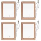  4 Pieces Glowing Photo Frame Night Light Wooden Lamp LED with