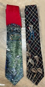 Juego de regalo de corbata temática de golf premium para hombre 2 - patrón de diseñador vintage, mezcla de seda - Imagen 1 de 16