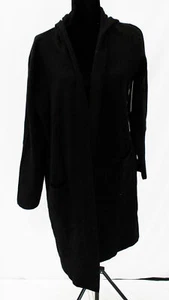 korye Women's Bobby Open Front Stretch Knit Hooded Coatigan CD4 Black Medium NWT - Picture 1 of 6