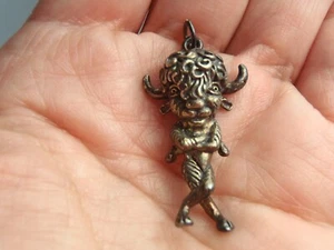 925 Solid Sterling 3D Buffalo Man Pendant 1 1/4" Long - Picture 1 of 15