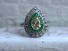 2.86 Ct White Pear Cut Lab Created Diamond 1930s Vintage Engagement Wedding Ring