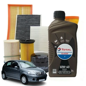 KIT TAGLIANDO CITROEN C2 1.1 60CV 44KW DAL 09/2003 + 3 LT OLIO TOTAL Q7000 10W40 - Imagen 1 de 7