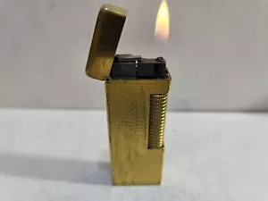 Accendino Drago Vintage Funzionante DUNHILL Rollagas Tono Oro FATTO IN Svizzera 7076/37 - Foto 1 di 10