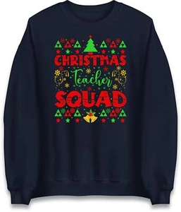 Christmas Teacher Squad Holiday Sweatshirt,Christmas Teacher Xmas Group Costume - Picture 1 of 7