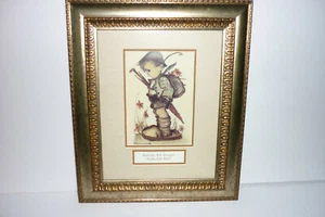 Neue authentische M I Hummel Litho "sieht aus wie Regen" gerahmt Babyparty Geschenk - Bild 1 von 3