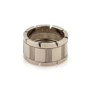 Cartier Tank Francaise 18k White Gold 11mm Band Ring Size EU 52- US 6 - Picture 1 of 3