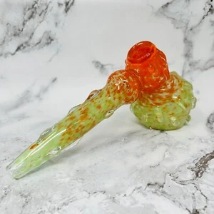 8" Handmade Large Green Hammer Bubbler Sherlock Tobacco Smoking Bowl Glass Pipes - Picture 1 of 5