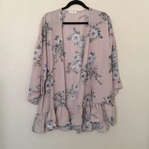 Pleione Damen Strickjacke Größe M Langarm Rosa Geblümt - Bild 1 von 7