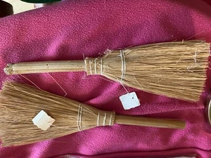 2 Natural Whisk Broom with Handle for Craft Projects or Decor or to Use new - Picture 1 of 2