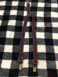 Navy blue and red toddler suspenders - Picture 1 of 4