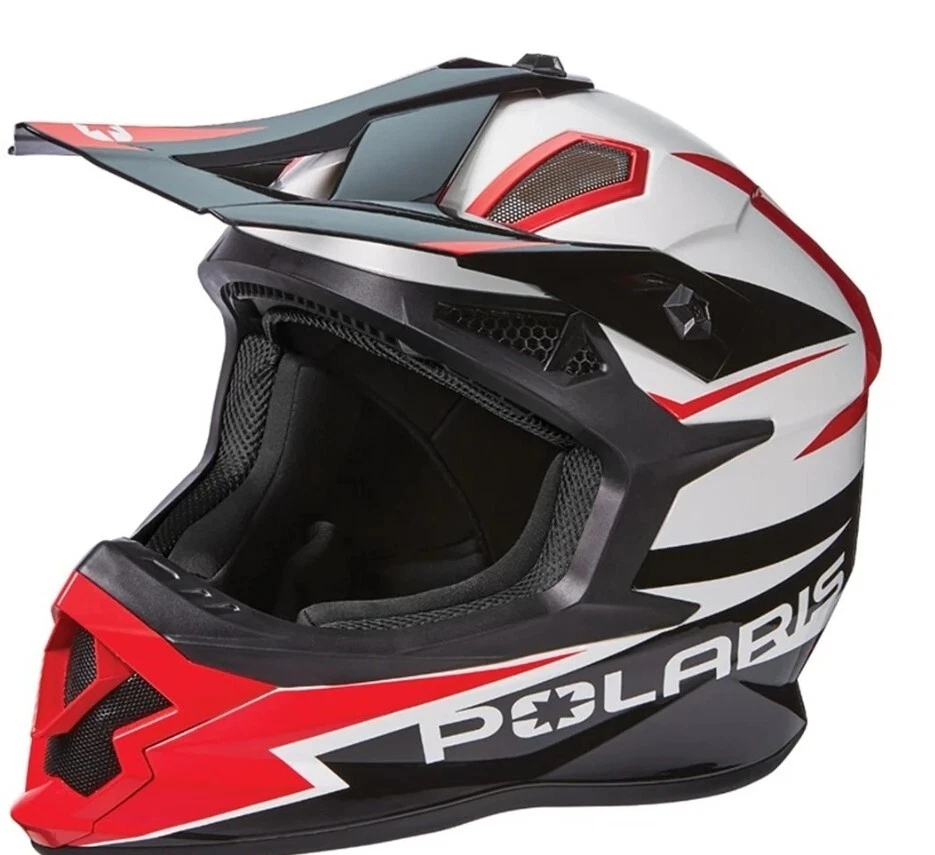Polaris Tenacity 4.0 Open Face Snowmobile Helmet Red/White Medium 286156103 - Image 1 of 1