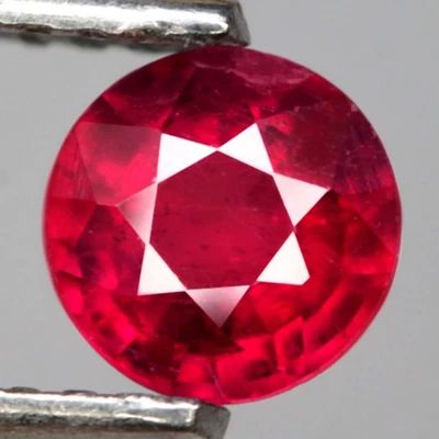 0.72Ct. Natural Gemstone Ruby Top Red Round Madagascar Beautiful Sparkles Color! - Image 1 of 4