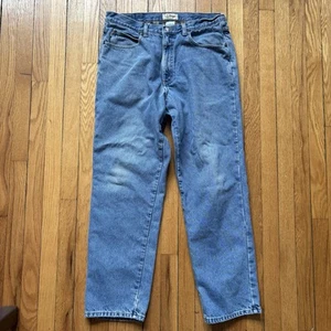 LL Bean Jeans Adult 36x32 Blue Denim Classic Fit Straight Flannel Lined Cotton - Picture 1 of 11