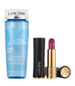 LANCOME 2pc Gift: Bi Facil Eye Makeup Remover & L’ ABSOLU Rouge Lipstick 391 - Picture 1 of 6