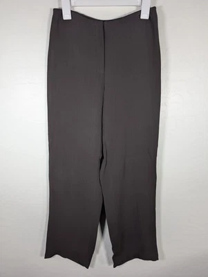 Pantalones elegantes Eileen Fisher para mujer XS marrón mezcla de seda pierna ancha Foto 1 de 4
