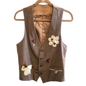 Gilet donna M/L vintage Cottagecore impreziosito vintage anni 80 - Foto 1 di 6