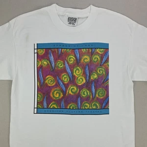 Vintage Men's Shirt Large White '95 American Players Theatre USA Made Art Floral - Picture 1 of 15