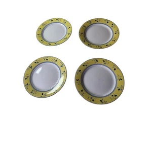 ROYAL DAULTON Blueberry Yellow Floral 7.5" Salad Plates Set of 4 - Picture 1 of 5