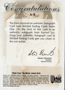 WICKED SERIES 1, KAYLANI LEI authentic autograph card A-8 (2004) - Picture 1 of 3
