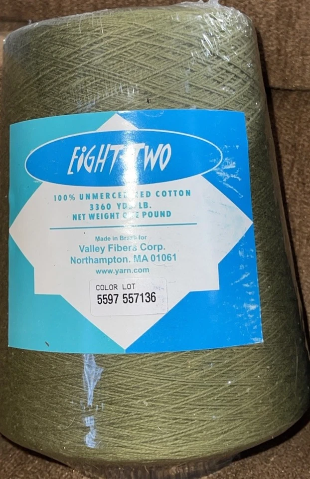 Unmercerized COTTON THREAD Cone 3360 Yards Olive Green 5597 Eight-Two NEW - Image 1 of 1