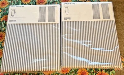 6 IKEA GULSPORRE Panels 57”x 98” Gray White Striped Curtains. 3 Pks Of 2 Pcs. - Image 1 of 4
