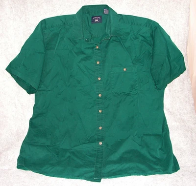 Mens DXL Harbor Bay Button Front SHIRT, 2XLT, Hunter Green, Short Slv, Big/Tall - Image 1 of 4
