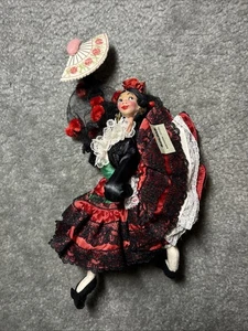 Bambola di stoffa vintage ROLDAN ballerina di flamenco spagnola Señorita con etichetta originale - Foto 1 di 10