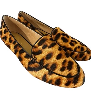 Talbots Ryan Genuine Leather Leopard Calf Hair Loafers Shoe Flat 7.5 Fits Like 7 - Picture 1 of 8