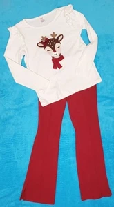 Gymboree Girls 2 Pc Winter Holiday Express Outfit Top & Pants Reindeer Size 10 - Picture 1 of 14