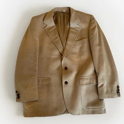 Camel Hair Blazer Mens 40R Tan Sport Coat Jacket 100% Camelhair Made USA - Image 1 of 4