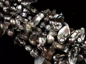 Freshwater Pearls Grey Stick Type 35cm Strand Shell DIY Jewellery - Imagen 1 de 1