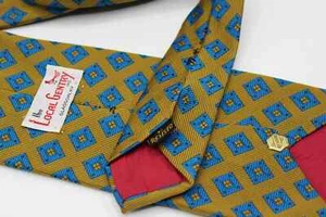 Local Gentry Resisto Vintage Kipper Tie Blue Gold Retro MCM Mens Necktie - Picture 1 of 10